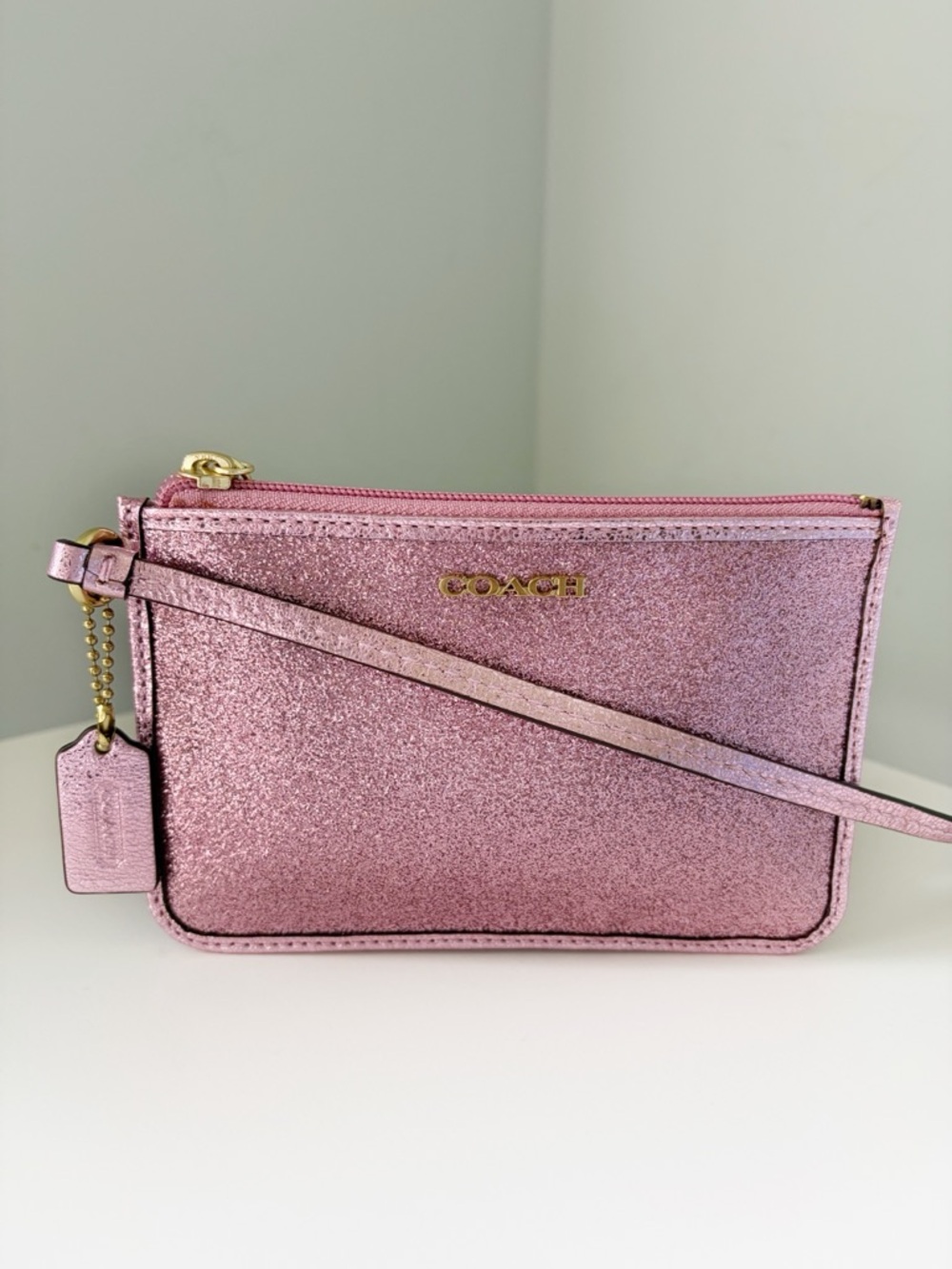 Coach Pink Glitter Wristlet